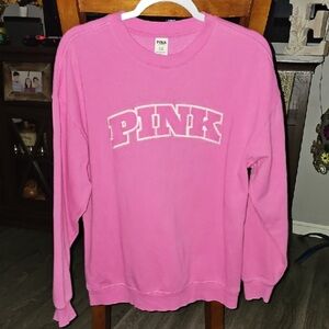 VS PINK women’s size small oversized crewneck sweatshirt pink & white